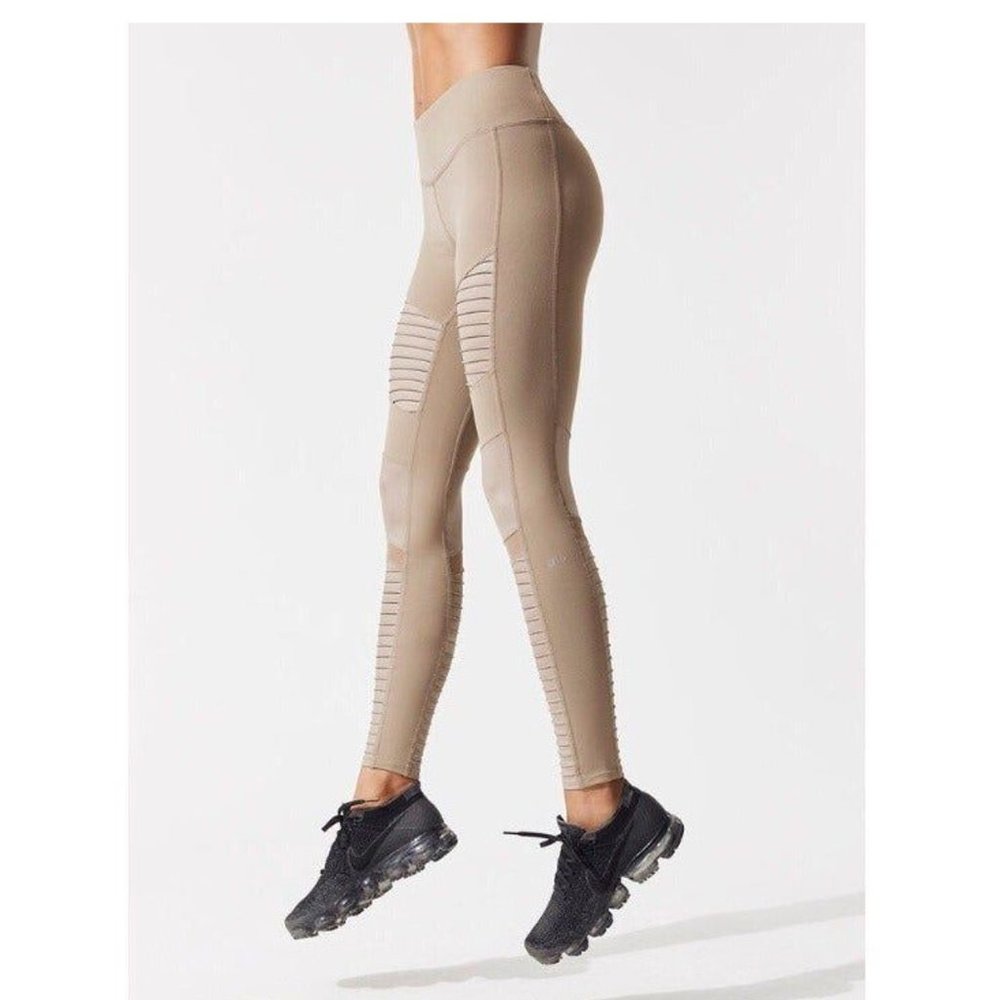 ALO Moto Legging in Gravel & Gravel Glossy - S